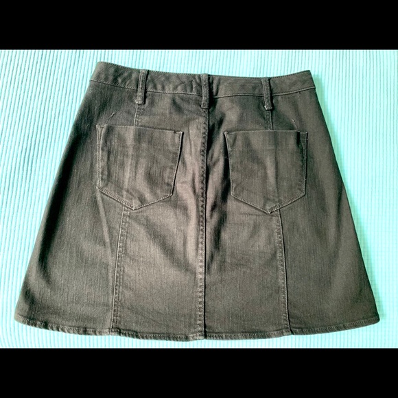 MOSSIMO Black Denim Mini Skirt Metal Buttons - Picture 3 of 4